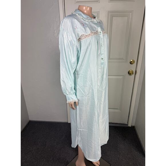 Vintage Barbizon Nightgown Small petite Satin Floral NOS Embroidered Lace H12 - Picture 6 of 8